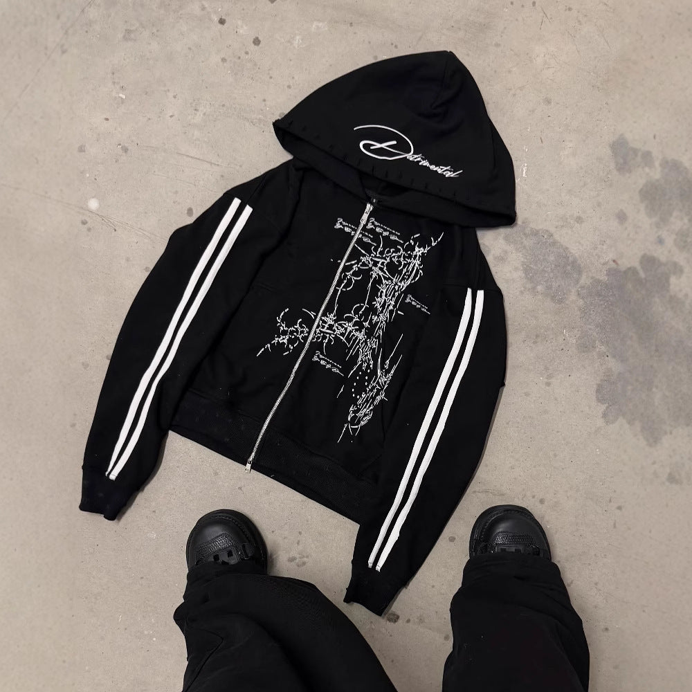 "OBSIDIAN" ZIP-UP HOODIE