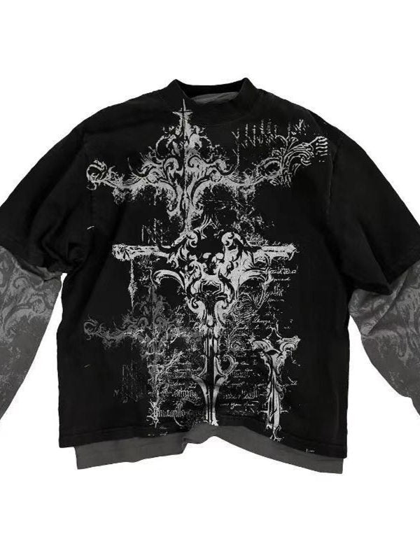 CHAOS CROSS FAUX-LAYER TOP