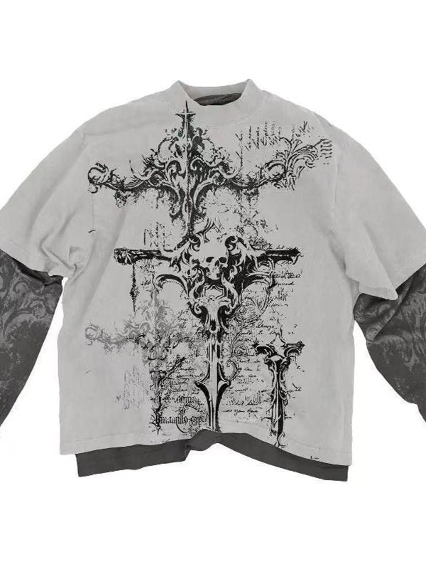 CHAOS CROSS FAUX-LAYER TOP