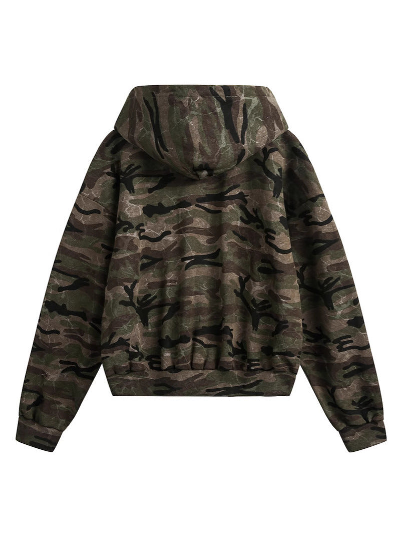 CAMOFLAUGE ZIP UP HOODIE