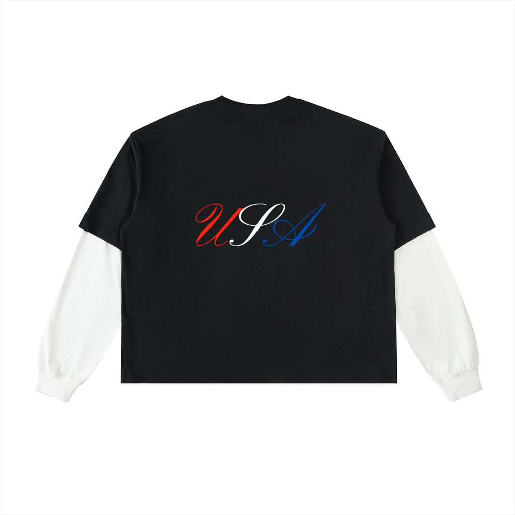 USA BLACK LONG SLEEVE