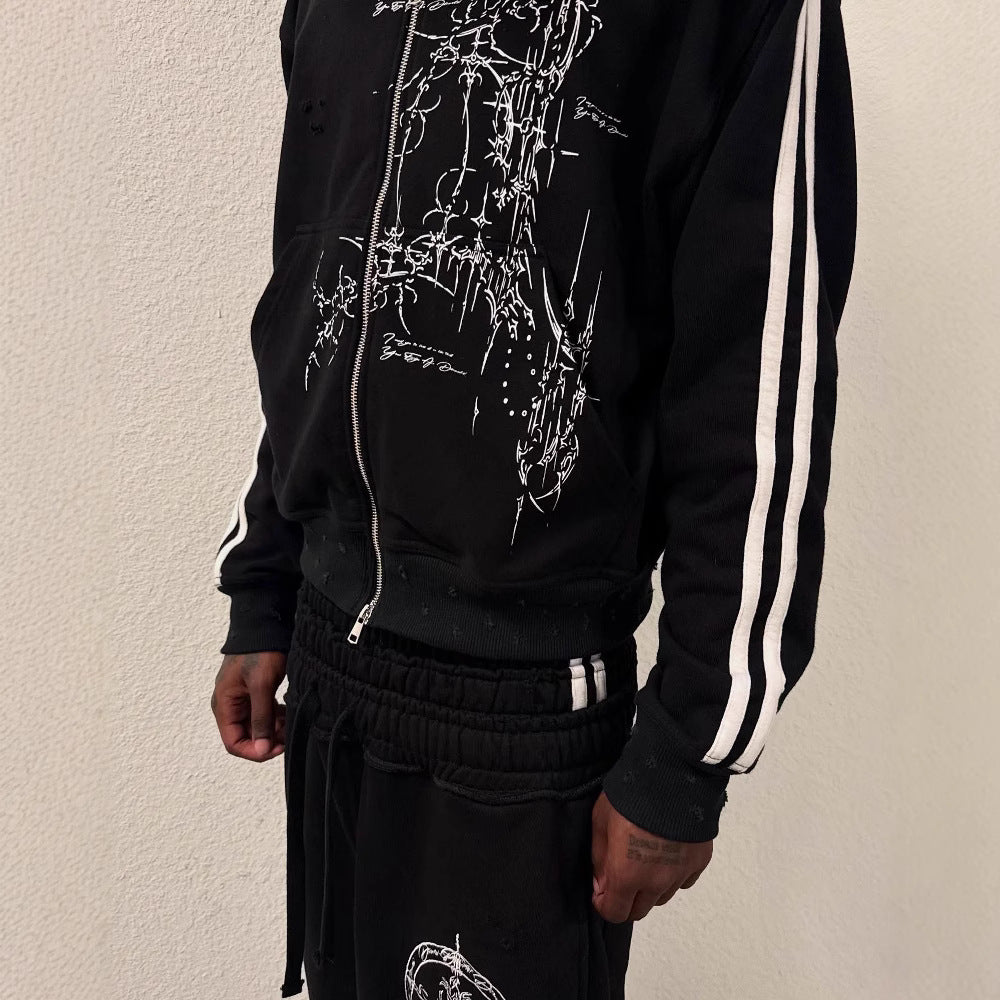 "OBSIDIAN" ZIP-UP HOODIE