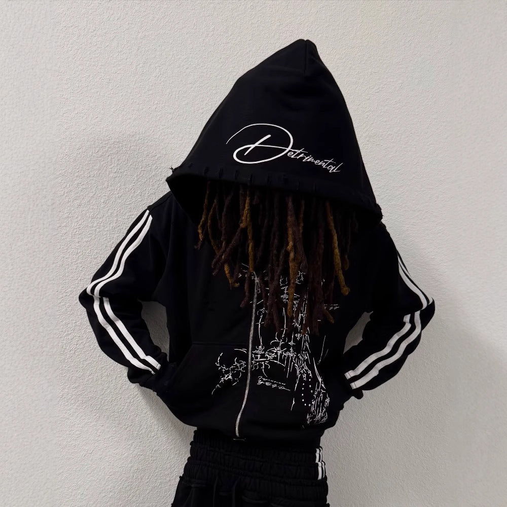 "OBSIDIAN" ZIP-UP HOODIE