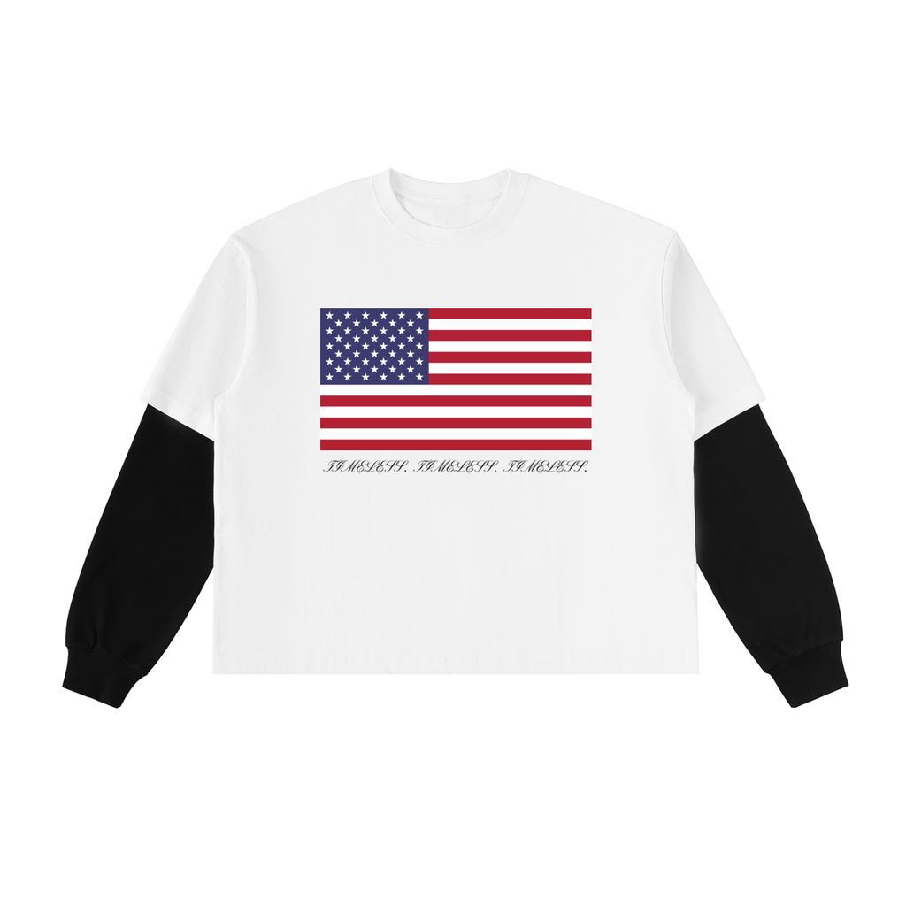 USA WHITE LONG SLEEVE