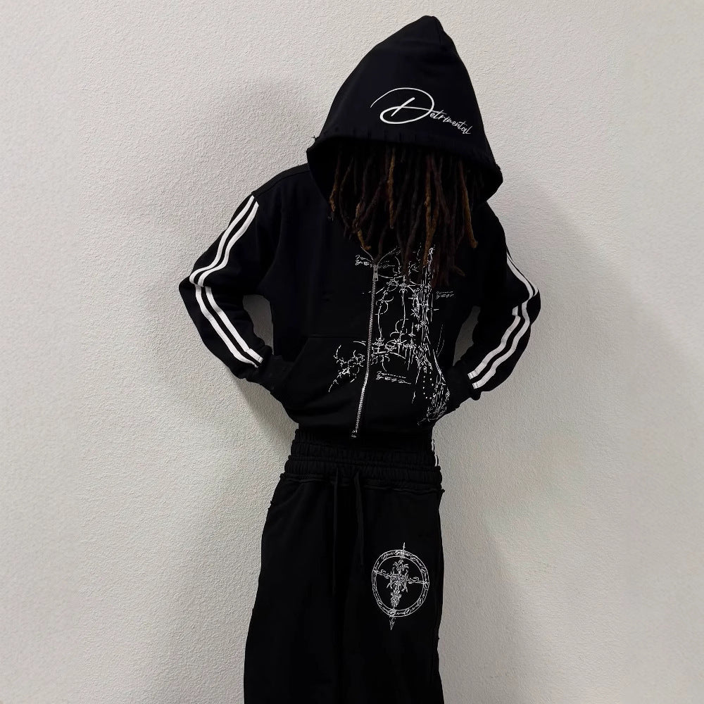 "OBSIDIAN" ZIP-UP HOODIE