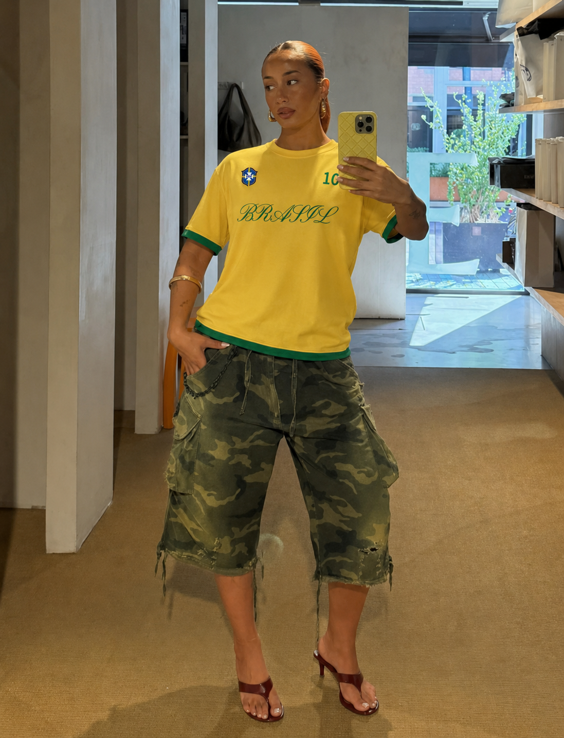 BRASIL STATEMENT EMBROIDERED TEE