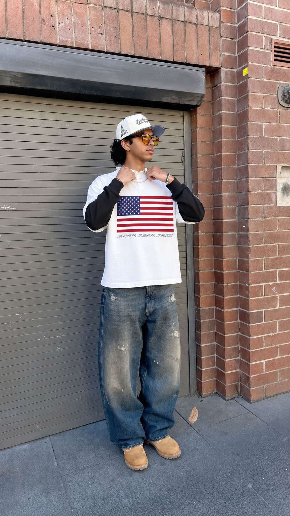 USA WHITE LONG SLEEVE