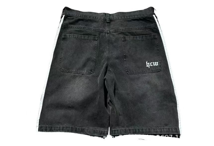 "STRAF3" STRIPED BAGGY JEANS & JORTS