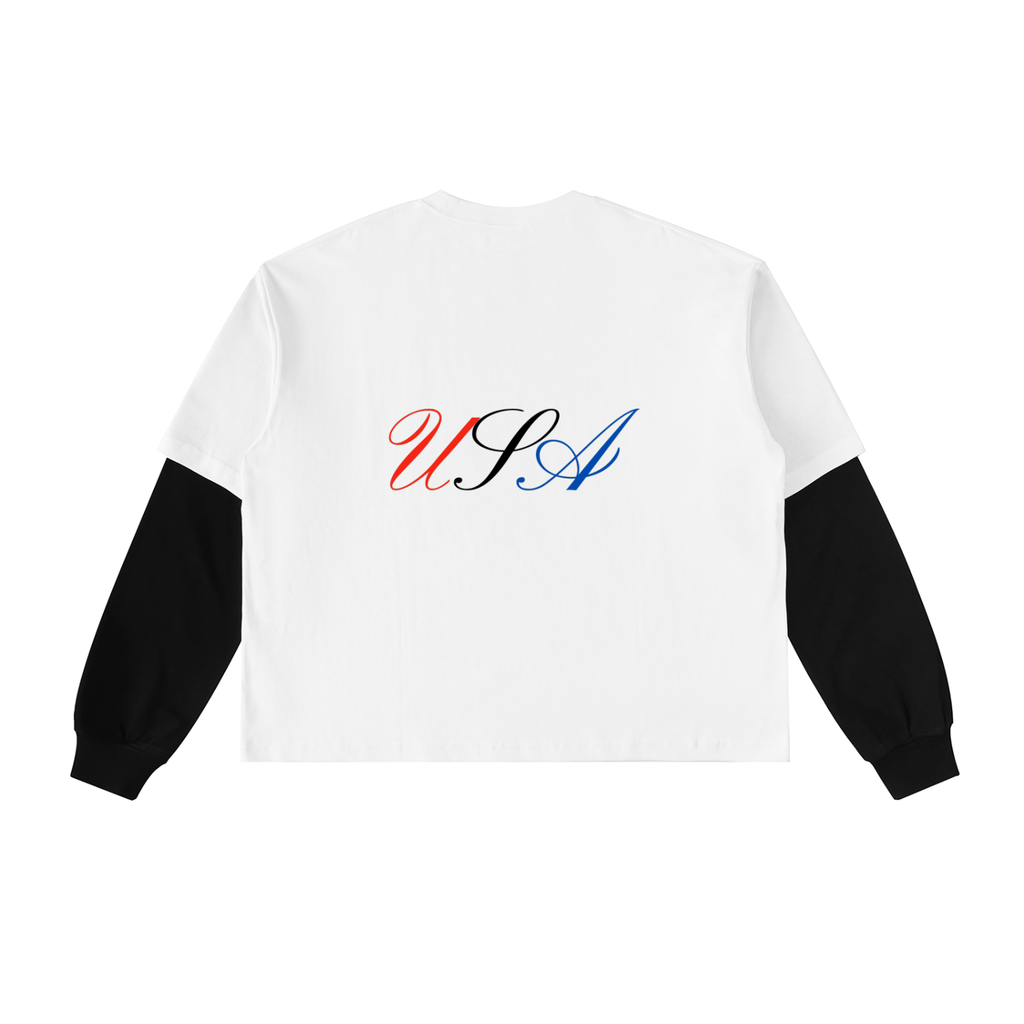 USA WHITE LONG SLEEVE